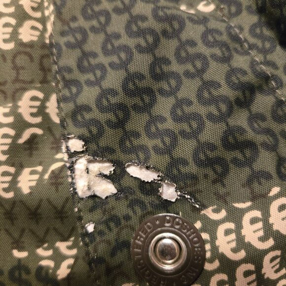 DC Dolla Sign$$ Snowpants Men's XL Y2K All Over Design Army Green Khaki - Picture 10 of 10